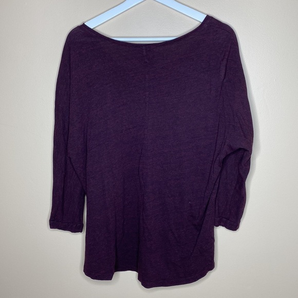 H&M 3/4 Sleeve Loungewear Sweatshirt Long Sleeve Casual Basic Maroon Medium - Picture 3 of 4